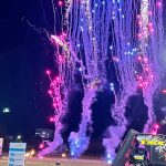 Pyrotechnics and special effects at an outdoor event